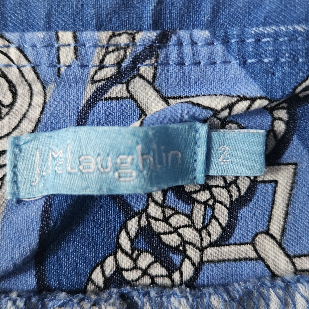 J MCLAUGHLIN Blue Equestrian Print Masie Bermuda Pull-On Shorts | SZ 2 - Picture 8 of 10